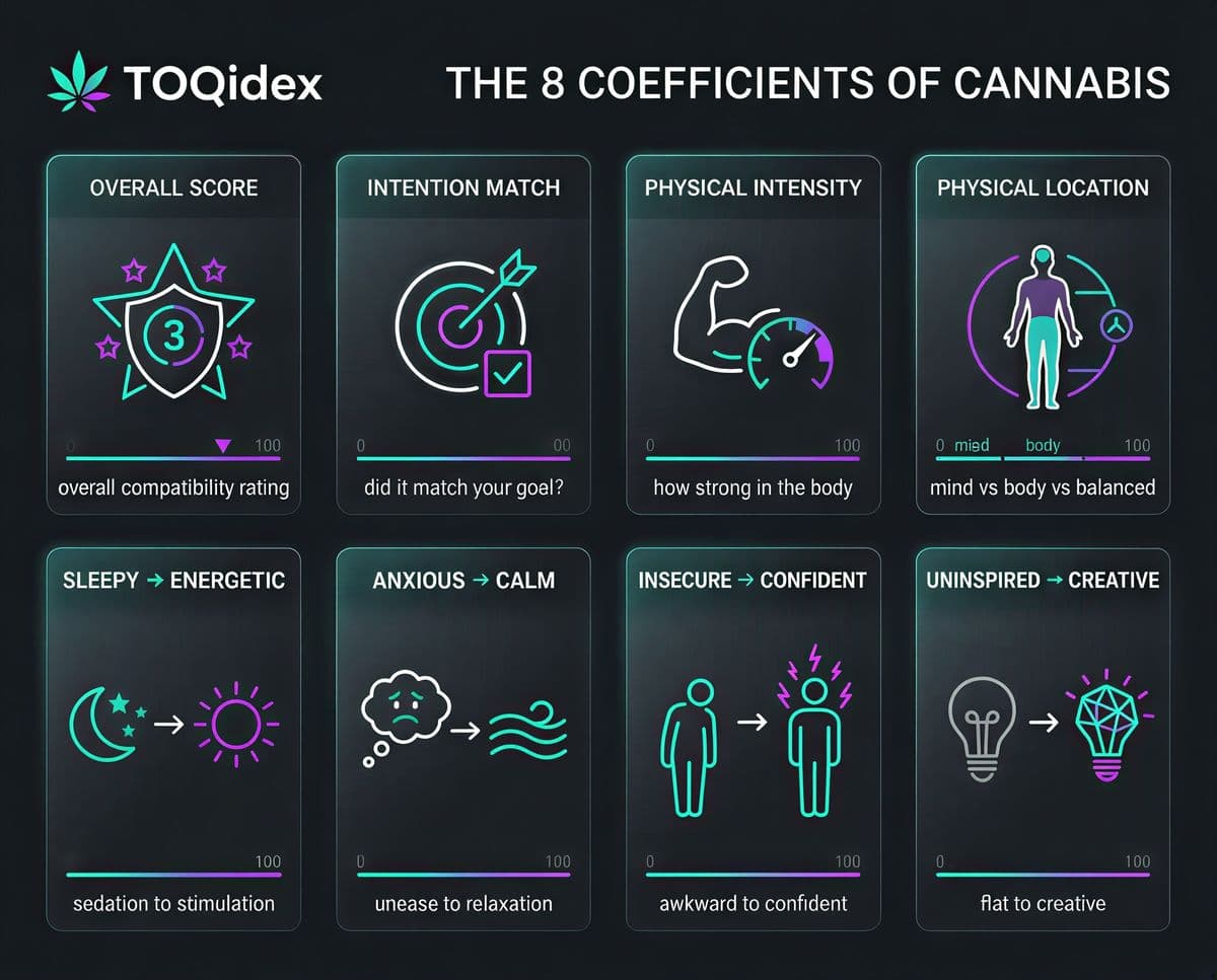 The 8 Coefficients of Cannabis: How TOQidex Measures Your Experience
